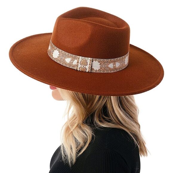 Marcus Adler Women's Wool Blend Felt Hat with Floral Print Band - Picture 3 of 3